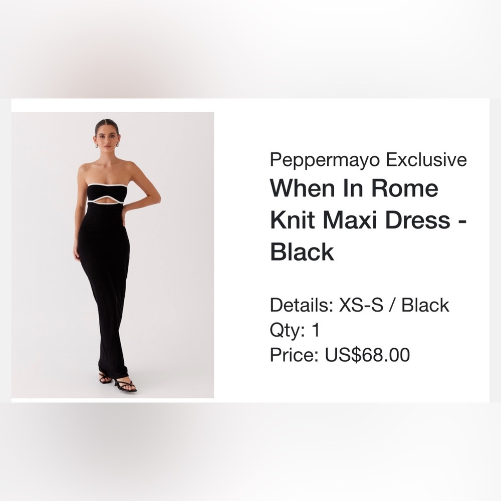 Peppermayo Exclusive Black Knit Maxi Dress